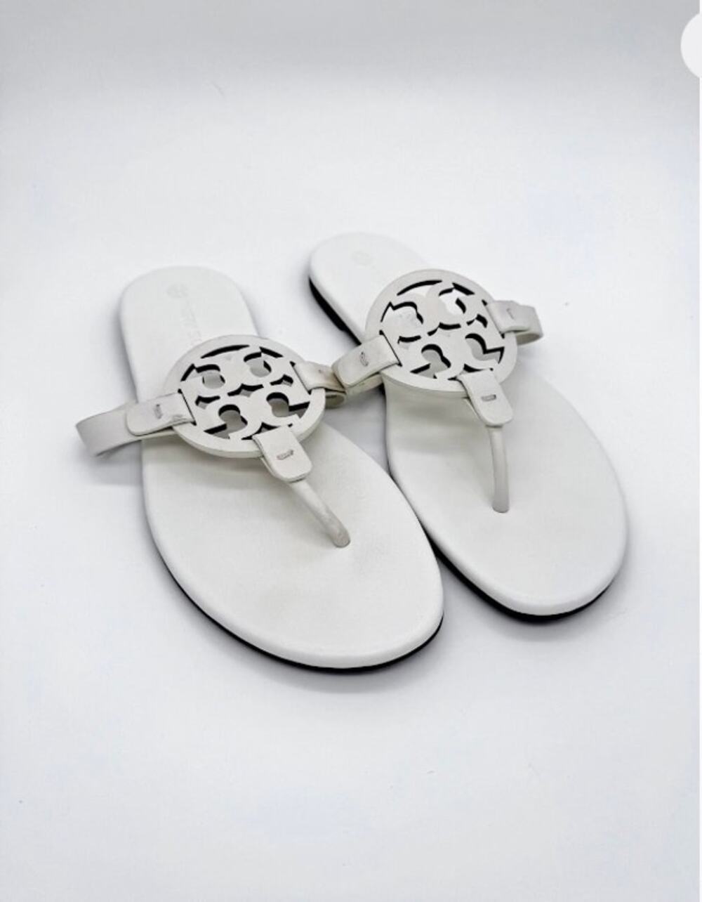 Tory Burch Miller Soft Sandals Womens 8.5 New Ivory Leather 90582-104